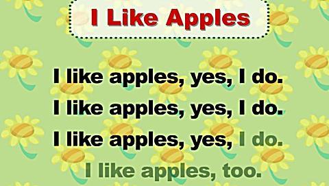 我喜欢吃苹果英语