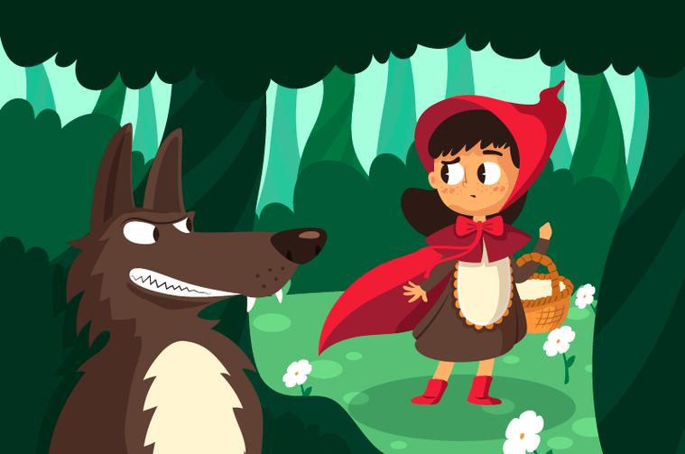 童话故事小红帽和大灰狼